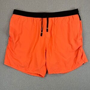 Municipal Shorts Mens XXL 6" Neon Orange Black Sport Utility‎ Compression Liner
